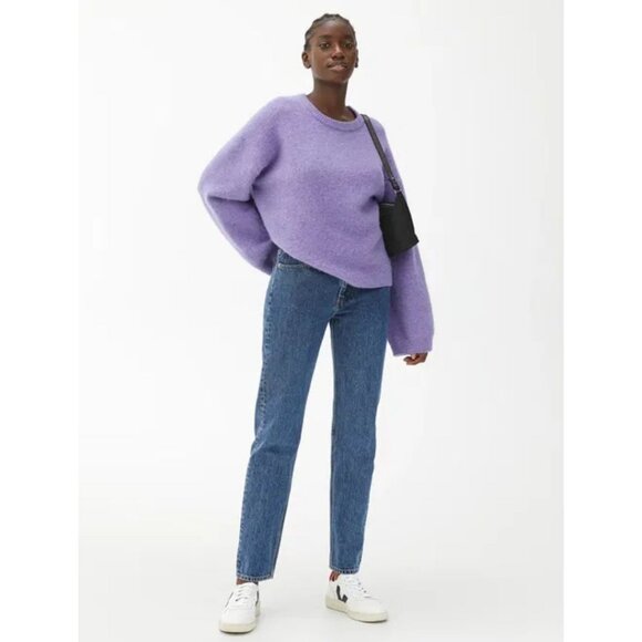 Arket Sweaters - ARKET Bell-Sleeve Alpaca Jumper Purple Size Medium